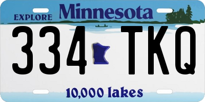 MN license plate 334TKQ