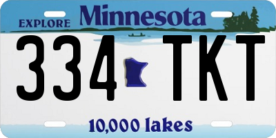 MN license plate 334TKT