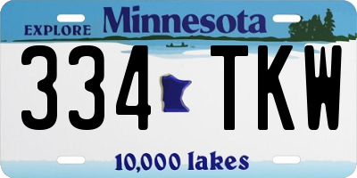 MN license plate 334TKW