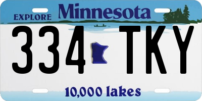 MN license plate 334TKY