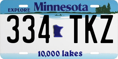 MN license plate 334TKZ