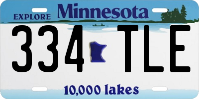 MN license plate 334TLE