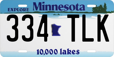 MN license plate 334TLK