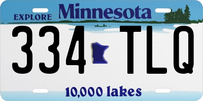 MN license plate 334TLQ