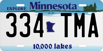 MN license plate 334TMA