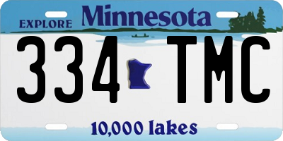 MN license plate 334TMC