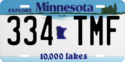 MN license plate 334TMF