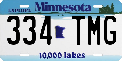 MN license plate 334TMG