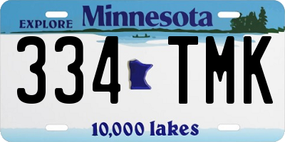 MN license plate 334TMK