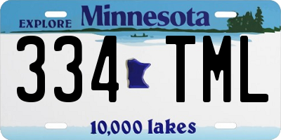 MN license plate 334TML