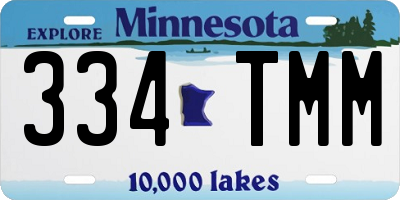 MN license plate 334TMM