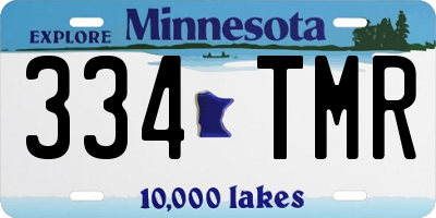 MN license plate 334TMR