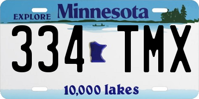 MN license plate 334TMX