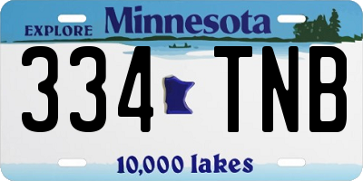 MN license plate 334TNB