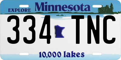 MN license plate 334TNC