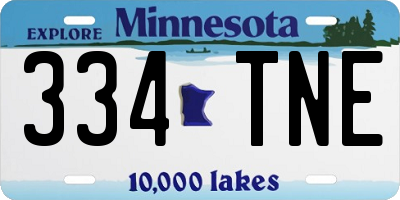 MN license plate 334TNE