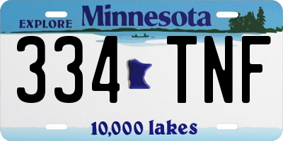 MN license plate 334TNF