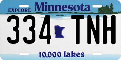 MN license plate 334TNH