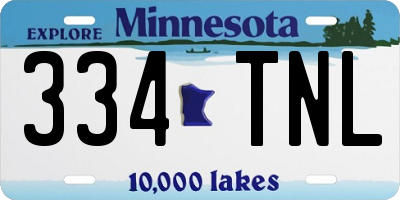 MN license plate 334TNL