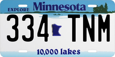 MN license plate 334TNM