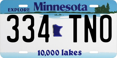 MN license plate 334TNO