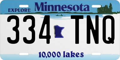 MN license plate 334TNQ