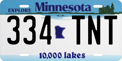 MN license plate 334TNT