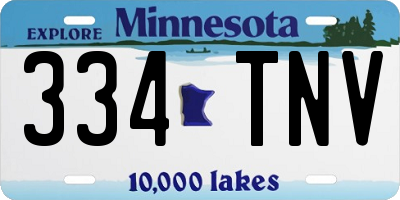 MN license plate 334TNV