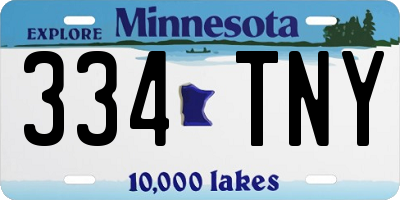 MN license plate 334TNY