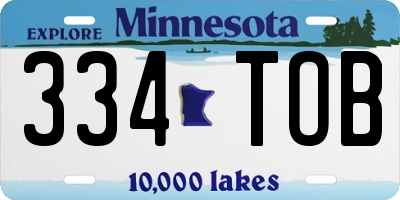 MN license plate 334TOB