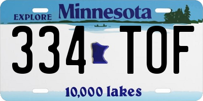 MN license plate 334TOF