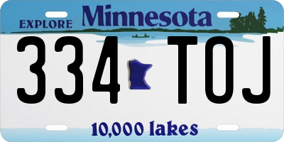MN license plate 334TOJ