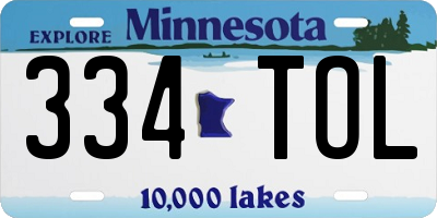 MN license plate 334TOL
