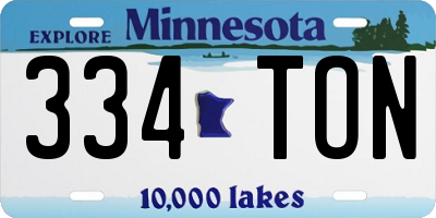 MN license plate 334TON