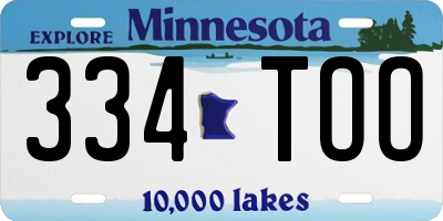 MN license plate 334TOO