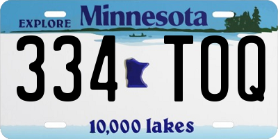 MN license plate 334TOQ