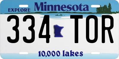 MN license plate 334TOR