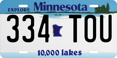 MN license plate 334TOU