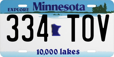 MN license plate 334TOV