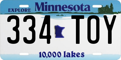 MN license plate 334TOY