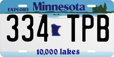 MN license plate 334TPB