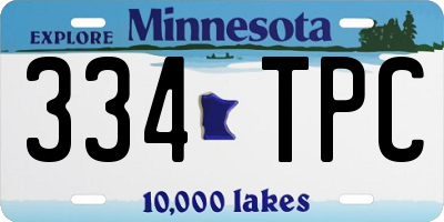 MN license plate 334TPC
