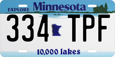 MN license plate 334TPF
