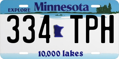 MN license plate 334TPH