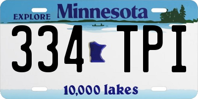 MN license plate 334TPI