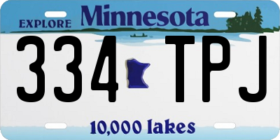 MN license plate 334TPJ
