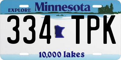 MN license plate 334TPK
