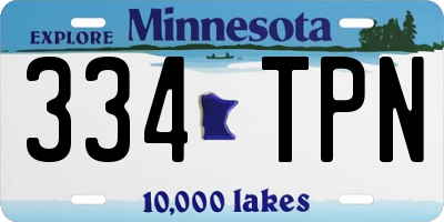 MN license plate 334TPN