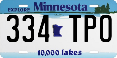 MN license plate 334TPO