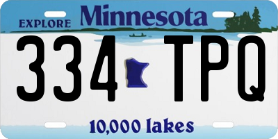 MN license plate 334TPQ